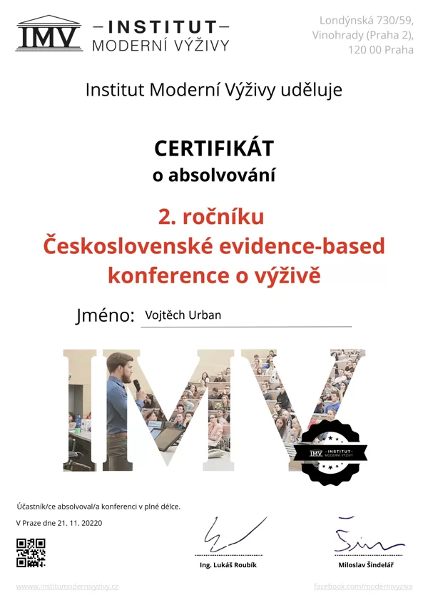 INSTITUT MODERNÍ VÝŽIVY - Evidence based konference